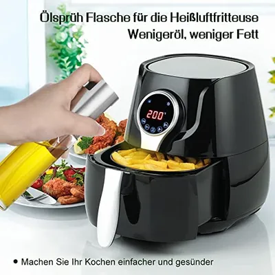 Produktbild von 2PCS Ölsprüher Flasche 100ML, Öl Sprühflasche, Essig Spritzer Ölspender, Transparent Öl Sprayer mit Bürste für Kochen, Heißluftfritteuse, Salat, Grill