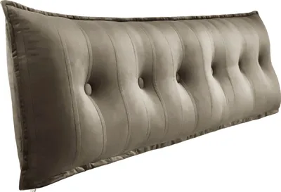 Obrázek produktu pro Velký dekorační polštář na postel, ergonomický polštář na čelo postele ve vzhledu lnu, polštář na čtení, polštář na klín, polštář na záda, polštář na odpočinek, dekorační polštář, sametový