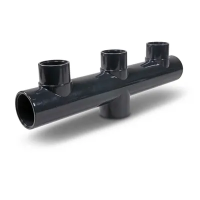 Produktbild von PVC-U Sammelrohr Verteiler mit Klebemuffe Ø 50 mm Grau