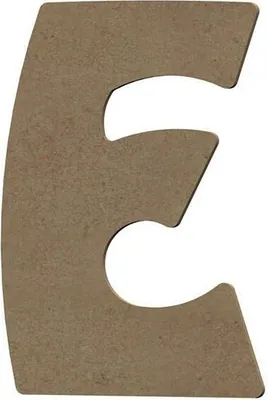 Zdjęcie produktu dla Duża litera E wykonana z drewna MDF do dekoracji - 15 cm