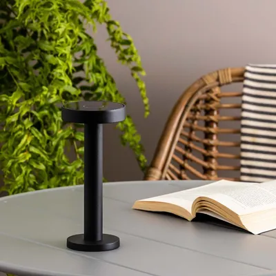 Produktbild von MANCU Außenlampe wiederaufladbar IP54 Schwarz 9x20 cm SMD-LED 2700-3000K 120lm 10,5h Akkulaufzeit