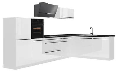 Productafbeelding van Hoekkeuken Vicco R-Line Wit Hoogglans/Wit 347 x cm antraciet werkblad, Model 66861