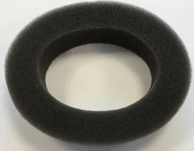 A black foam ring is shown on a white background.