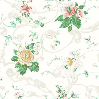 Obrázok produktu pre Borastapeter Tapeta pestrofarebné kvety na bielom pozadí - 660049 - 53 cm x 10,05 m