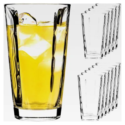 Produktbild von 12x hohe 320ml Longdrinkgläser in Diamantoptik