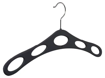 Produktbild von Kleiderbügel der Serie EYE aus Softtouch-Kunststoff in Schwarz für den Kleiderschrank