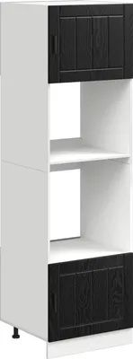 Produktbild von vidaXL Backofenschrank PORTO Schwarz Eichen-Optik 60 x 57 x 207 cm