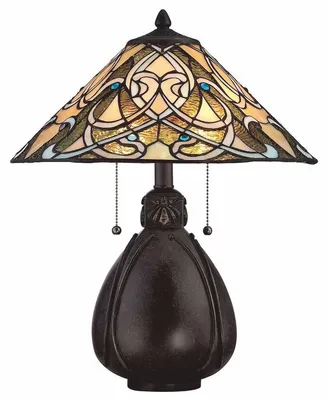 Obrázek produktu pro Stolní lampa Casa Padrino Tiffany, barevná / bronzová, výška 49,5 cm – lampy Tiffany