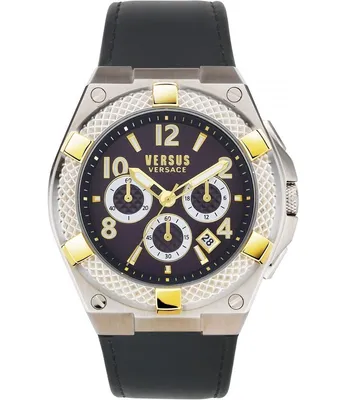 Produktbild von Versus by Versace Herren Uhr Armbanduhr Chrono Esteve VSPEW0219 Leder