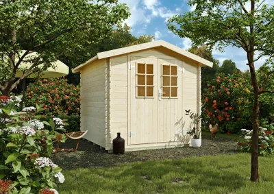Produktbild von Gartenhaus Groton 2,10x2,10 m mit Doppeltür, Satteldach und 19 mm Wandstärke