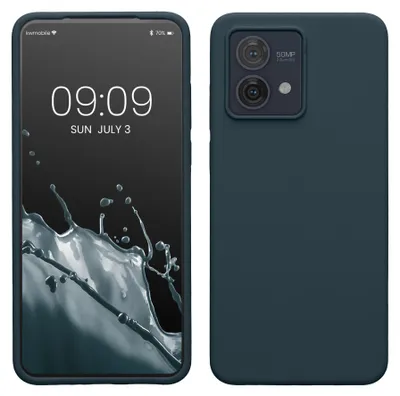 Produktbild von kwmobile Handyhülle für Motorola Moto G84 5G Hülle - Case Silikon - Kabelloses Laden - Schutzhülle Cover in Dunkler Schiefer