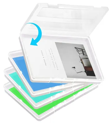 Immagine prodotto di Omgoods - Set di 4 contenitori trasparenti A4 con coperchio