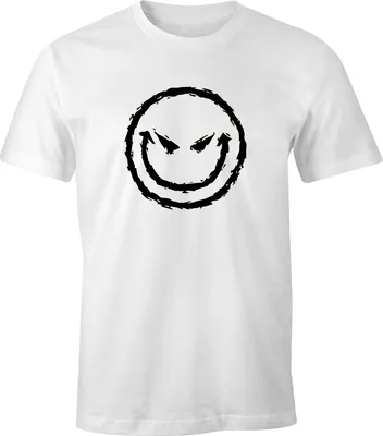 Produktbild von Herren T-Shirt - Evil Bad Emoji - Fun Shirt Comfort Fit MoonWorks® weiß XXL