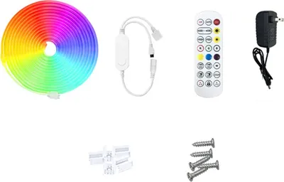 Produktbild von INF 10m RGB Neon Lichtleiste - Dual Modus mit 24-Tasten-Fernbedienung - IP67