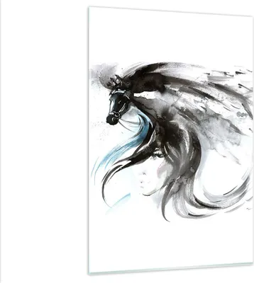 Produktbild von Bilder auf glas - Einteilig - Pferd Streifen Hengst Laufen - 80x120cm - Glasbilder - Wandbilder - Bilder - Wanddekoration aus Glas - Glas Bilder - Wandbild auf Glas - GPA80x120-3018