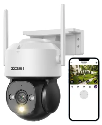 Immagine prodotto di Telecamera di sicurezza Wi-Fi 1080P per esterni, con alimentazione tramite cavo, con rotazione a 360° e inclinazione a 140°
