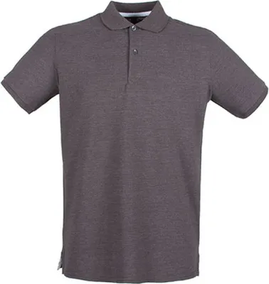 Produktbild von Henbury H101 | Herren Modern Fit Baumwolle Microfine-Piqué Polo Shirt - Farbe: Charcoal - Größe: M