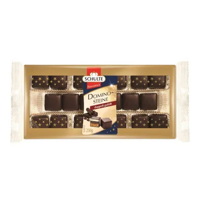 Produktbild von Schulte domino s dvojitou náplní v hořké čokoládě 250g