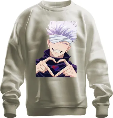Obrázek produktu pro Jujutsu Kaisen Gojo Satoru Zavázané oči Anime Estetika Srdce Dárek Uni mikina, Příroda, XXL