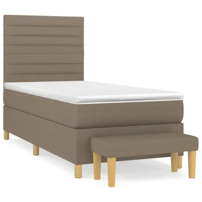 Produktbild von Boxspringbett mit Matratze Taupe 90x190 cm Stoff
