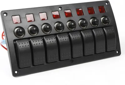 Zdjęcie produktu dla 8 biegów Przełącznik łodzi Przełącznik LED Panel przełączników do samochodu 12V/24V