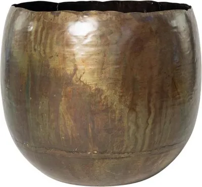 Produktbild von Pflanzgefäß grün Ø25cm H19cm Blumentopf Vintage Pflanzkübel Pflanztopf Innen