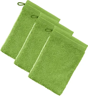 Produktbild von Möve Waschhandschuh Superwuschel" 3er-Pack apfelgrün 15x20 cm"