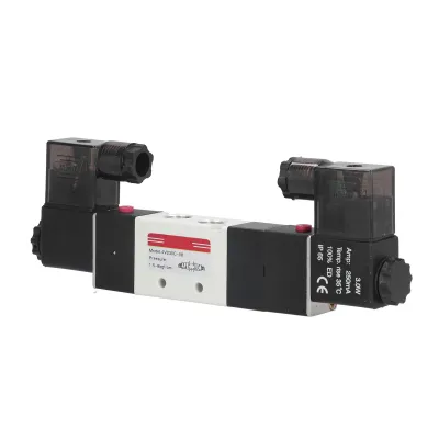 A product shot of a pneumatic solenoid valve on a white background.