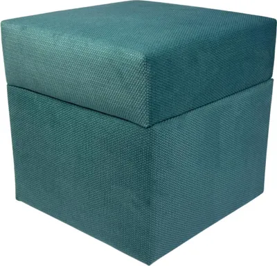 Zdjęcie produktu dla Pufa otwierana kwadratowa MAKALU 40x40 cm delikatny plusz z wypustkami ze schwokiem stylowa