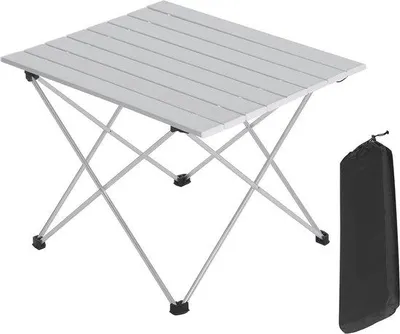 Produktbild von Famanu Campingtafel Aluminium - Faltbar für Balkon, Garten und Reisen - 56x46x40cm
