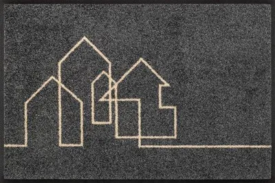 Produktbild von Unyqoos® Waschbare Fußmatte 40x60 cm, Grau – robuster Nylonflor, 100% Nitrilgummi-Antirutschrücken, für Innen & überdachten Außenbereich