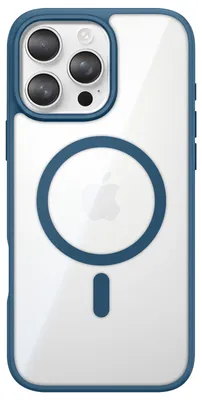 Immagine prodotto di Custodia Zanaé compatibile con iPhone 16 Pro Max, con bordi morbidi e protezione rialzata per la fotocamera, colore blu notte