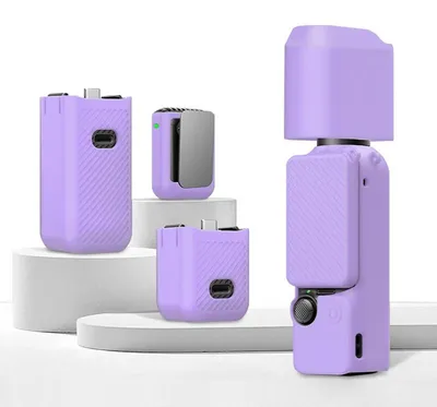 Produktbild von Für DJI OSMO Pocket 3 6-in-1 Silikon TPU Schutzset Cover (Lila)