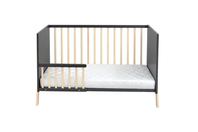 Produktbild von Baby-Delux Babybett Kinderbett 60x120 Juna anthrazit Kiefernholz Schutzgitter
