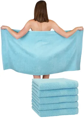 Produktbild von Betz 6 Stück Duschtücher 70 x 140 cm PREMIUM 100% Baumwolle Liegetuch Strandtuch Farbe: ocean