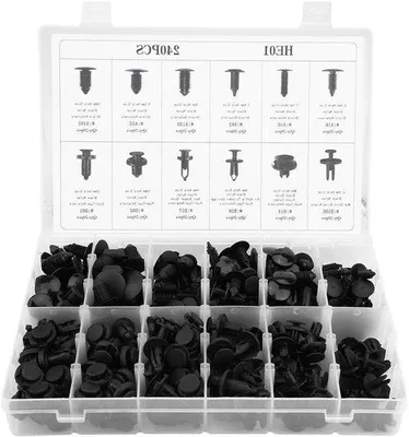 Image de Supports de fixation pour kits automobiles et de moto, 240 pièces en 12 tailles différentes, pour pièces de carrosserie, motos et véhicules