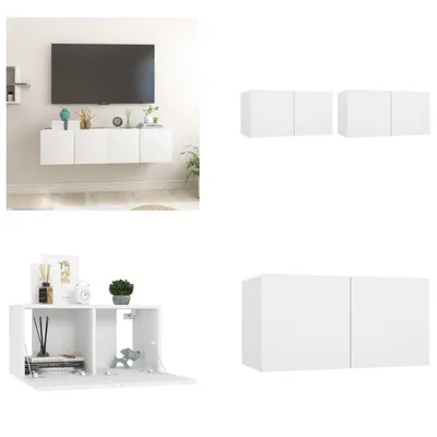 Produktbild von vidaXL TV Hängeschränke 2 Stk. Weiß 60x30x30 cm - TV Schrank - TV Schränke - Fernsehmöbel - TV Möbel