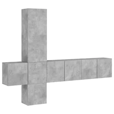 Produktbild von 5-tlg. Wohnwand Betongrau Holzwerkstoff