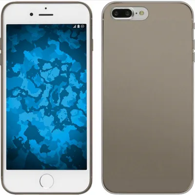 Produktbild von PhoneNatic Case kompatibel mit Apple iPhone 7 Plus / 8 Plus - grau Silikon Hülle Slimcase + 2 Schutzfolien