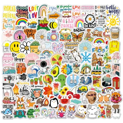 200 Ästhetische Vinyl-Stickerbombe für Laptop, Skateboard, Scrapbook