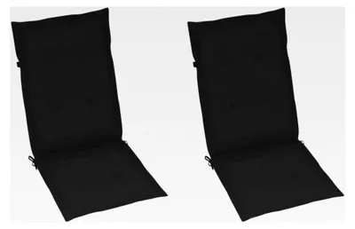 Produktbild von Hochlehner Gartenstuhlauflagen 2 STK., Sitzkissen für Gartenstühle, UV-beständige Polsterauflagen, Schwarz