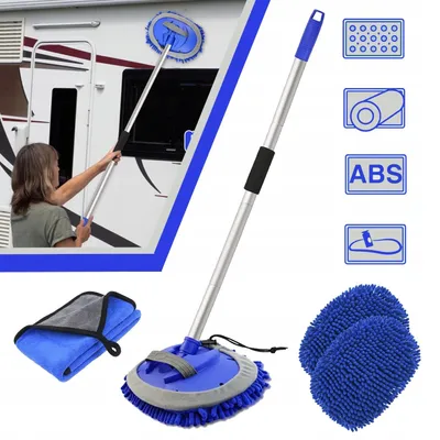 Produktbild von Autowaschbürste mit Teleskopstiel 160 cm Mikrofaser