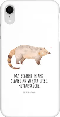 Produktbild von Mr. & Mrs. Panda Iphone XR Handyhülle Nasenbär - Weiß - Geschenk, Lustige Sprüche, Handy Case, Nasenbären, Premium Kunststoff, Rüsselbär, Bär