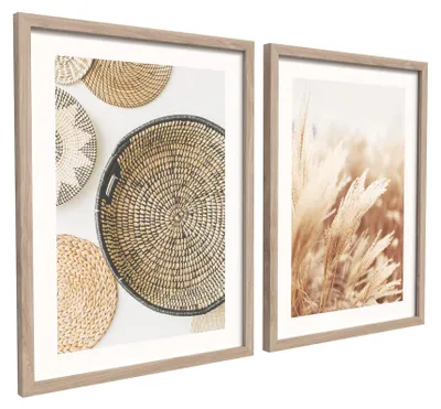 Immagine prodotto di STYLER, Set di 2 quadri decorativi da parete, 30x40 cm, beige, design astratto. Set di 2 pezzi, ideale per arredare soggiorno o camera da letto con un tocco di arte moderna