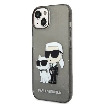 Productafbeelding van Telefoonhoesje Karl Lagerfeld Glitter Karl&Choupette voor iPhone 14 Plus - Zwart