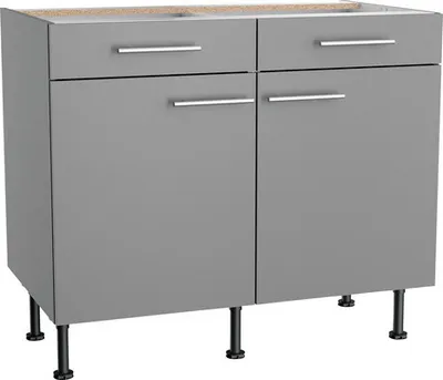 Produktbild von Optifit Unterschrank mit Schublade und Drehtür Mats825 BxTxH 100 x 58,4 x 87 cm basaltgrau matt zerlegt KFMA U106-8E+