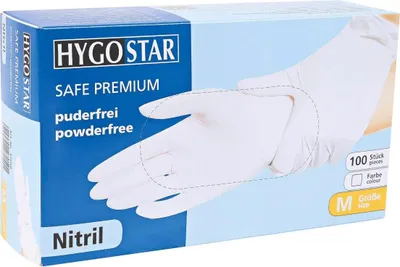 Produktbild von Hygostar "Safe Premium" Nitril-Handschuhe Weiß : XXL Größe: XXL