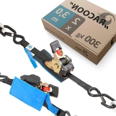 Image de Sangle de serrage automatique rembourrée de 3 m, 300 kg, noire, 25 mm