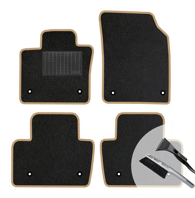 Image de Ensemble de tapis de sol en velours, couleur beige, adaptés aux modèles suivants : Volvo XC70 (2000-2008)