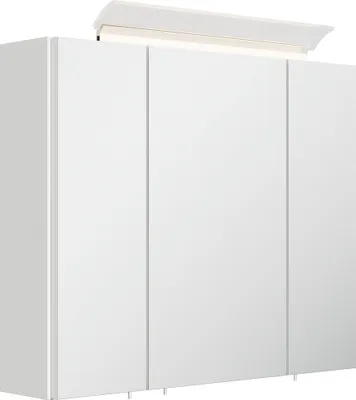 Zdjęcie produktu dla Szafka łazienkowa z lustrem 3-drzwiowa Lampa LED 75 cm Biały wysoki połysk